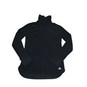 Adidas Golf Mock Neck Pullover Womens Small Black‎ Fleece Gorpcore Athleisure